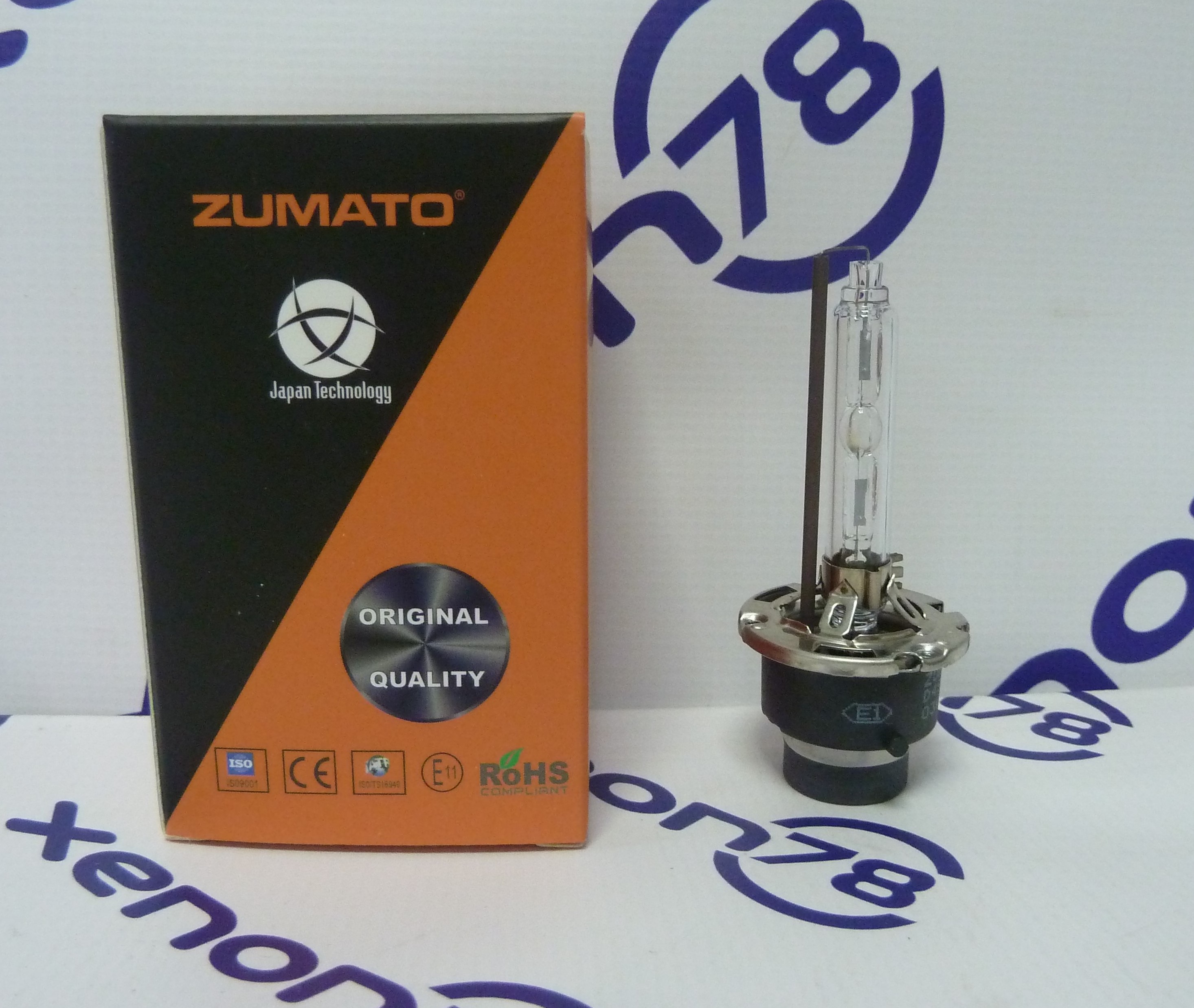 Лампа D4S ZUMATO 4300K (66440XNB) +30% яркости, белый свет (гарантия 6 месяцев)