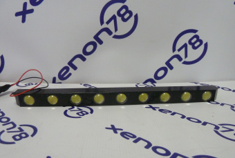 Светодиодные фонари DRL 9HP (9x1,5W) 5000K 12V (235x15x15 мм) black накладные комплект