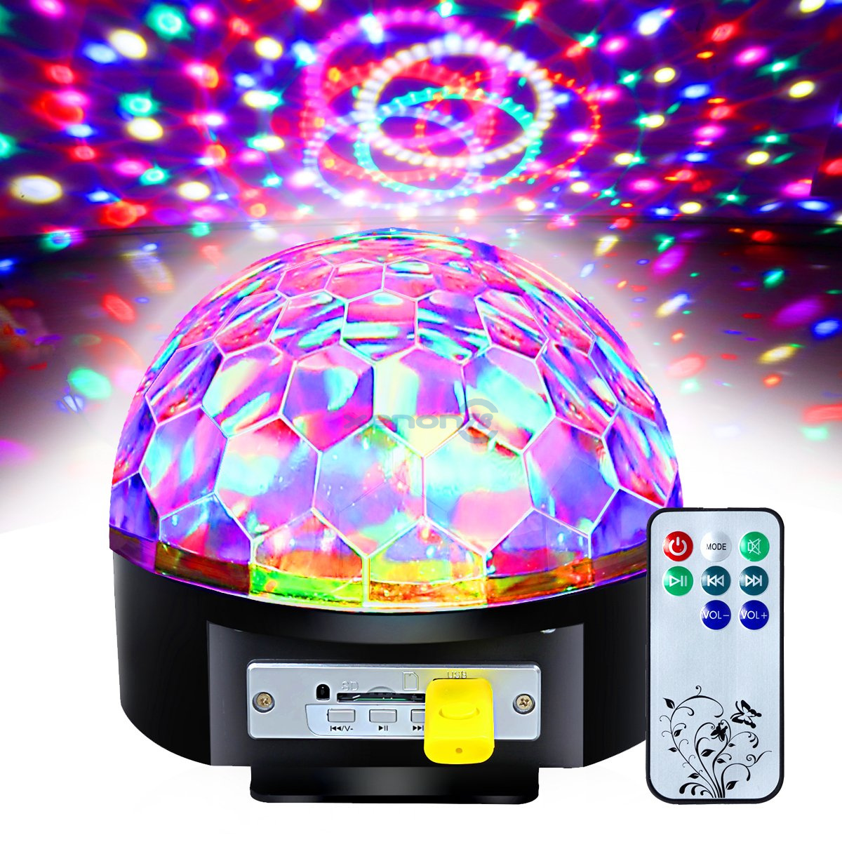 Диско-шар напольный светодиодный AB-0006 с воспроизведением музыки через флешку,BT