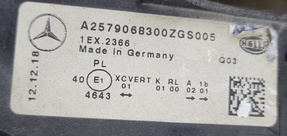 Фара Mercedes CLS (17-21г.) C257 левая A2579068300 бу 18г.(полировка стекла ЗК)