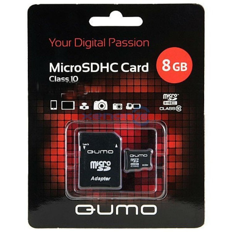 Карта памяти Micro SDHC 8Gb QUMO 10кл.