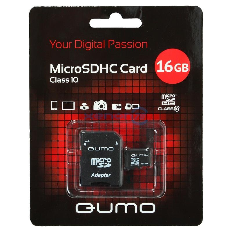 Карта памяти Micro SDHC16Gb QUMO 10кл.