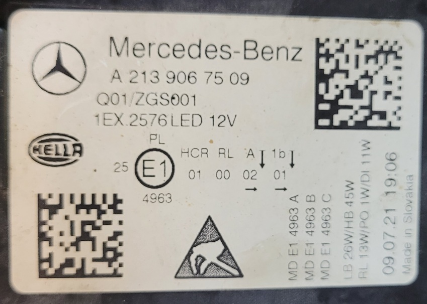 Фара Mercedes E-class w213 рест.(20-24г.) левая A2139067509 бу (ЗК ЗС) 83176316 П1-