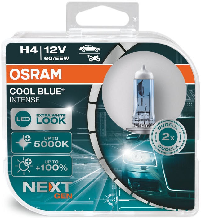 Галогеновая лампа H4 OSRAM Cool Blue (12v-55/60w) 64193CBN  P43t