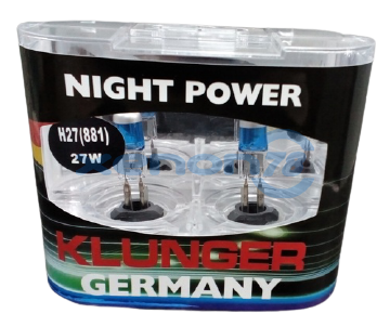 Галогеновая лампа H27(881) KLUNGER Super WhiteLight (12v/27w, PGJ13, 1шт. упаковка на 2лампы)