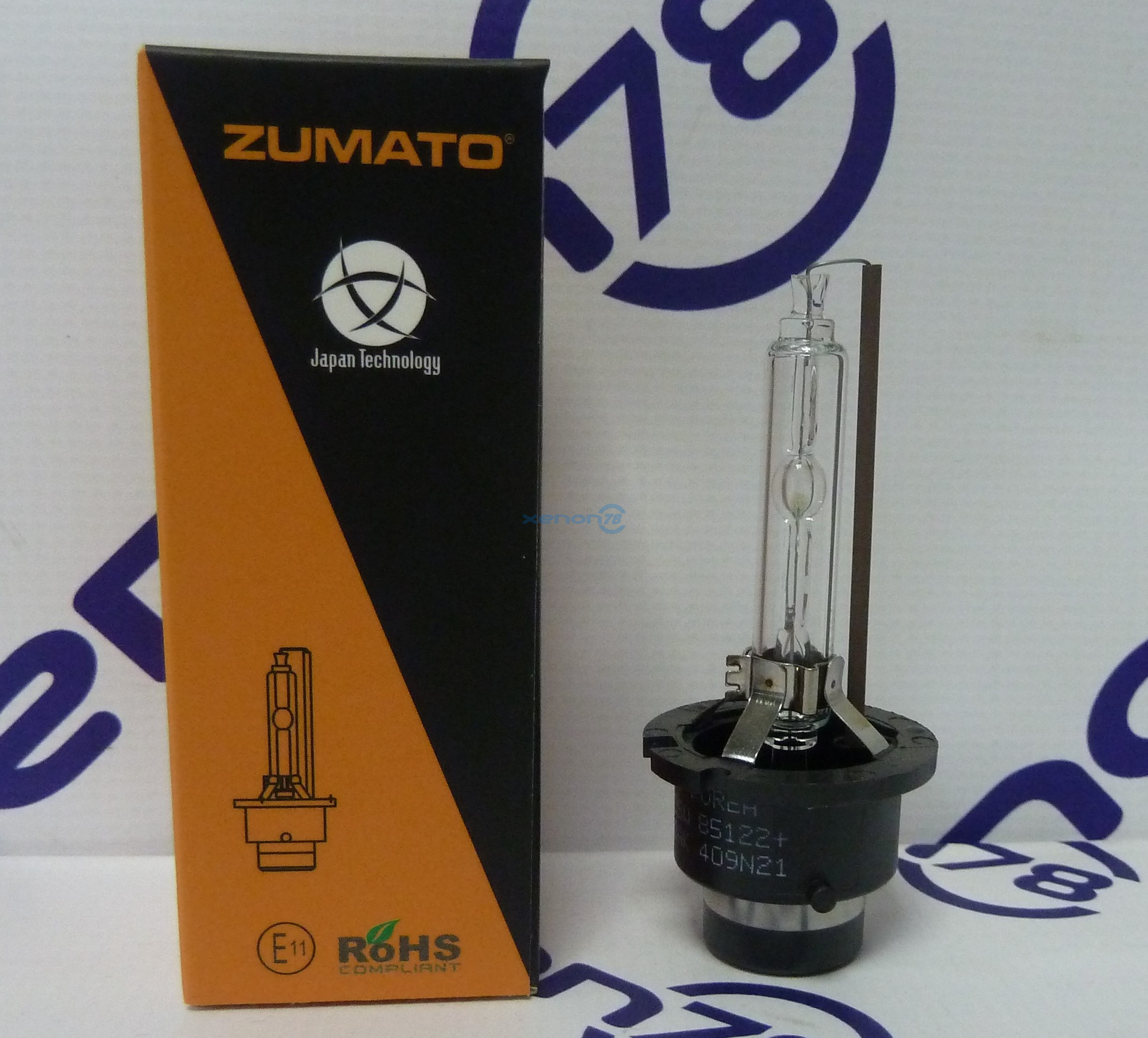 Лампа D2S ZUMATO 4300K (85122+) +30% яркости, цвет штатного ксенона