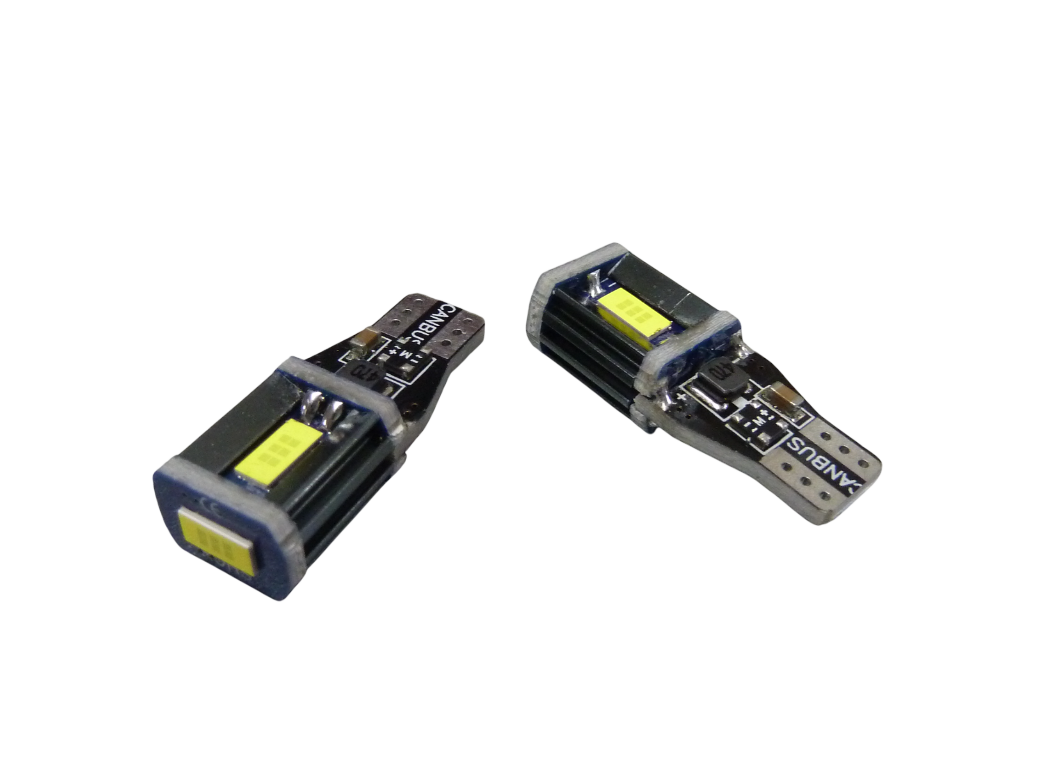 Светодиод габаритный T10 Can 18 6000K 5W 500Lm (W5W) 12-24V (радиатор) без полярности