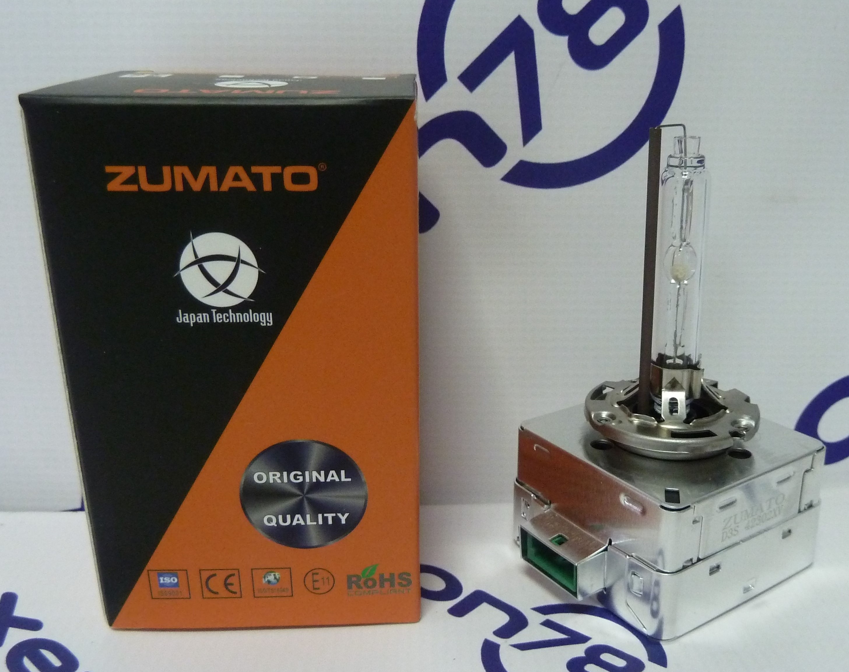 Лампа D3S ZUMATO 4300K (66340XNB) +30% яркости, белый свет (гарантия 6 месяцев)