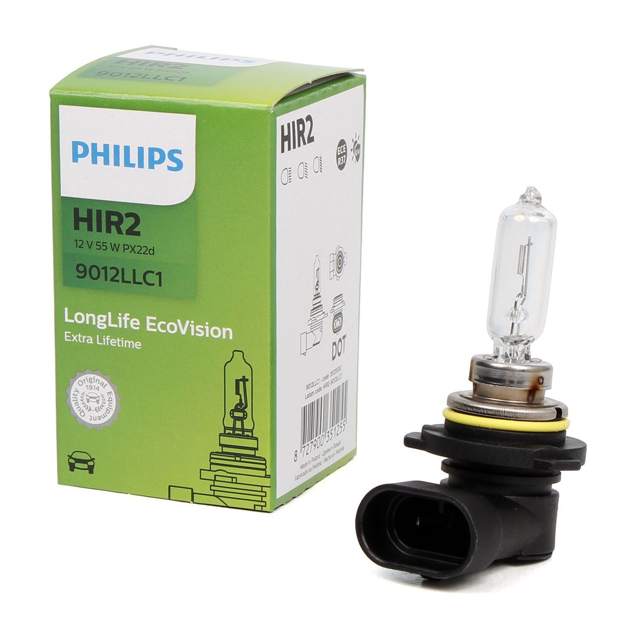 Галогеновая лампа HIR2 (9012) Philips 12V 55W PX22D (h1 r2 лампа)