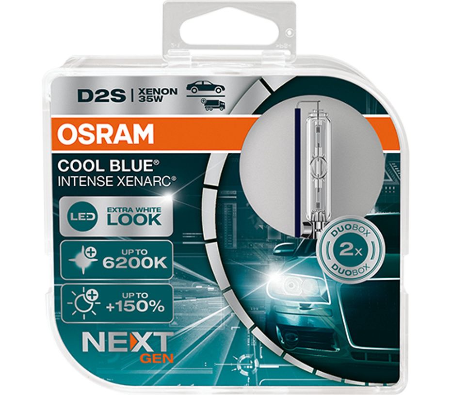 Лампа D2S OSRAM 66240CBN (+150%, 6200K, 35W) Cool Blue Intens Xenarc