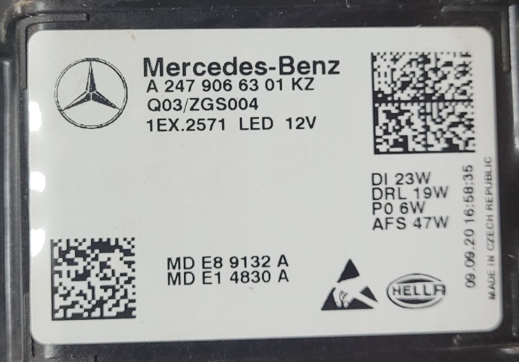 Фара Mercedes GLA (2) H247 (20-23г.) левая A2479067701 БУ 83176337 П1-