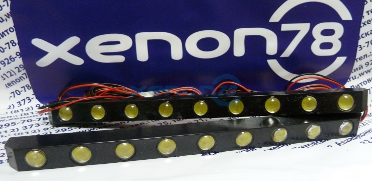 Светодиодные фонари DRL 9HP(9x1,5W)black накладные комплект