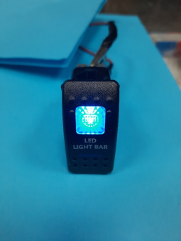 Переключатель для LED BAR с подсветкой (12в, 20А, гнездо 37х21мм)