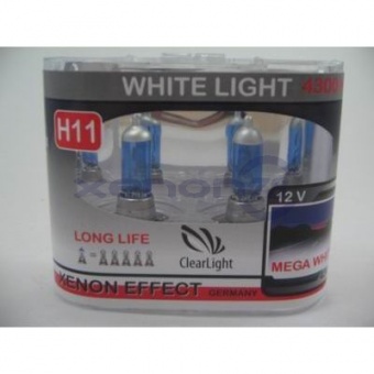Галогеновая лампа H11 Clearlight WhiteLight (12v/55w 1шт.упаковка на 2лампы)