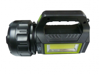 Фонарь светодиодный ручной Т95 10W АКБ встр з.у, USB, доп.подсветка COB, солн.зарядка